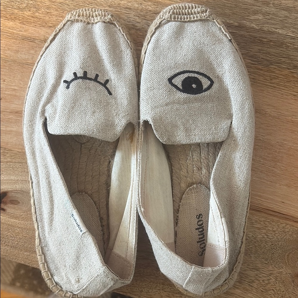 Soludos Beige Eye Espadrilles
